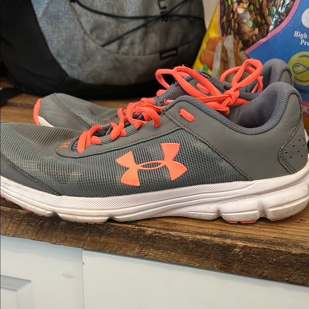 Under Armour Charcoal and Coral Sneakers